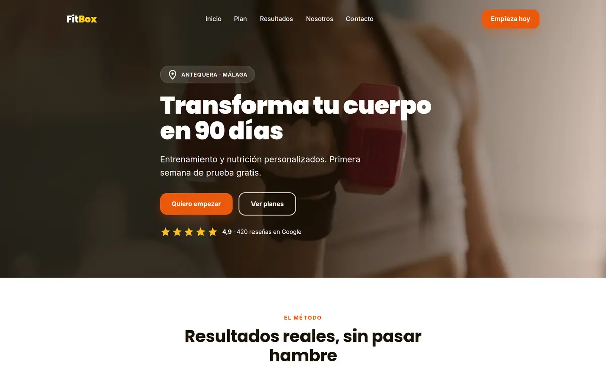 Ejemplo de FitBox · Gimnasio